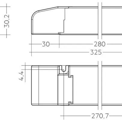 Convertitore LED basicDIM LC 150/24V BDW SC PRE2 SP 24V, 150W, 43×30×325mm 