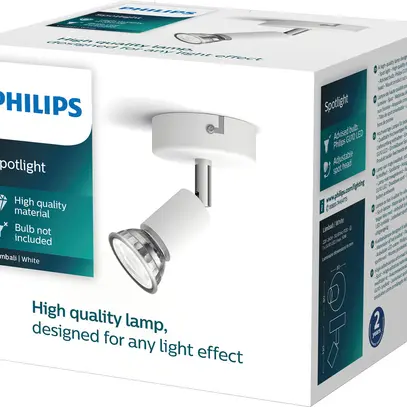 Spot Philips Limbali GU10 1×50W Ø80×130mm bianco 