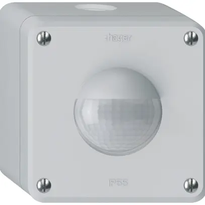 AP-Bewegungsmelder Hager robusto IP55 3-Draht hellgrau 