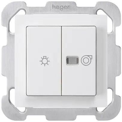 Interruttore luminoso INC kallysto bianco 1/1L simbolo illuminato+ventilazione 