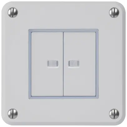 Contatto pulsante INC robusto IP55 2×1P grigio 2×illuminato per combinazione 