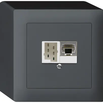 Scatola AP kallysto 1×RJ45s+1×TT83 antracite 