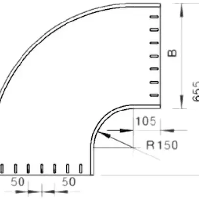 Gomito 90° Bettermann 60×400mm inossidabile 