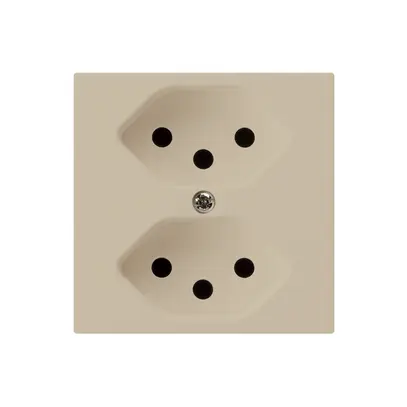 Presa kallysto 2×T13 beige con protezione bambini 