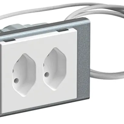 Presa FLF 2×T13 montaggio a.angolo cavo 1.5m e coperchio di protezione bianco 