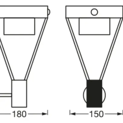 Applique LED LDV ENDURA STYLE SOL 6W 550lm 3000K détect.de mouvement argent 