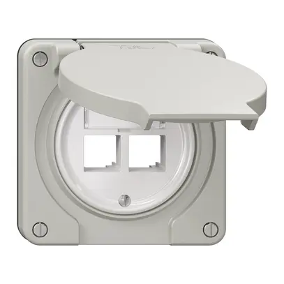 Kit de montage Feller S-One EASYNET N.CO pour 2×RJ45 profondeur 28 mm gris clair 