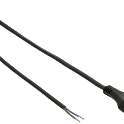 Câble d'appareil plat Tdf 2×1mm² 5m noir fiche T11 