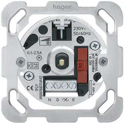 Intérieur régulateur de vitesse Hager 25…600VA avec plaque de fixation 