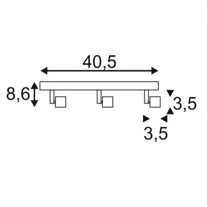 Plafoniera SLV PURI, 3×GU10 50W con anello deco IP20 bianco 