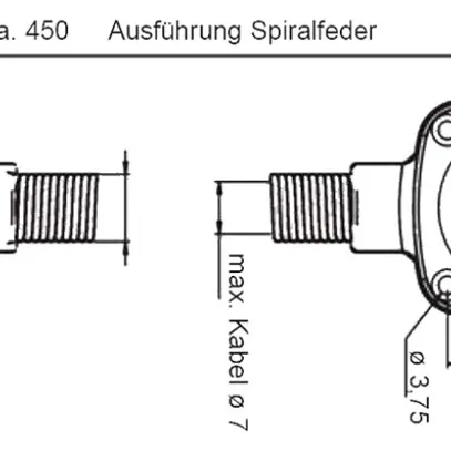Passaggio cavo di sicurezza BSW 1285, L=420mm Ø10mm zinco/acciaio 