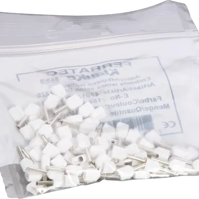 Embout de câble jumelé isolé 2×0.5mm²/8mm blanc 