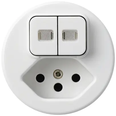 Inserto per combinazione luminosa 3+A-R/1L+tipo 13 bianco basico 2 lenti 