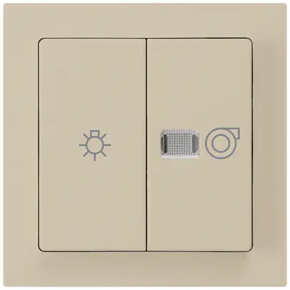 Kit frontal kallysto beige 60×60mm avec symbole lumière+ventilation 