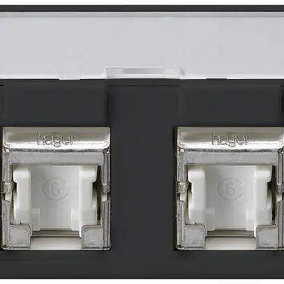 Prise FLF Hager cat.6 2RJ45/s noir 