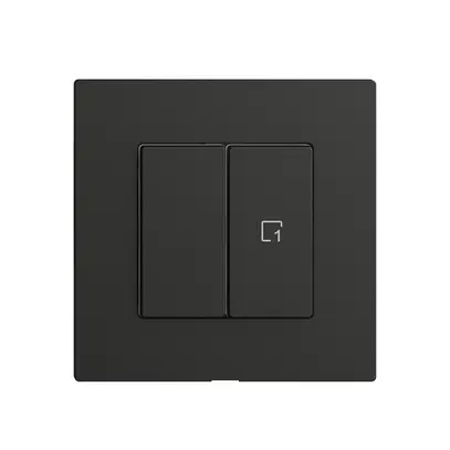 Interrupteur 1K/2T scène Edue Wiser noir 