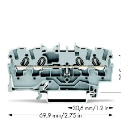 Durchgangsklemme WAGO TopJob-S 2.5mm² 4L grau Serie 2002 