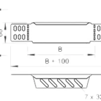Equerre de réduction/tôle de fermeture Bettermann 60×100mm pour canal MKS 