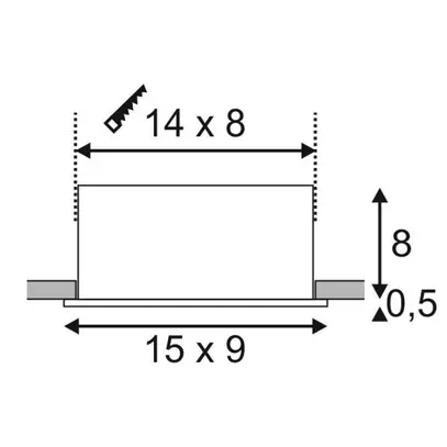 Downlight LED INC SLV KADUX DL, 2×6.2W 1200lm 3000K 38° IP20 blanc mat 