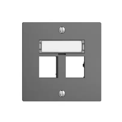 Kit montaggio EDIZIOdue uscita dritta, per 2×RJ45 freenet, grigio scuro 