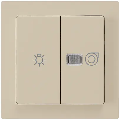 Interrupteur lumineux kallysto 1/1L beige avec symbole lumière+ventilation 