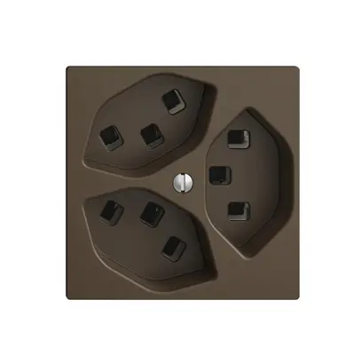 Prise EDIZIOdue 3×T23 coffee 16A, avec bornes enf. 