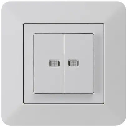 Interruttore pulsante luminoso INC kallysto.trend 1/3+3/1 2 lenti grigio chiaro 