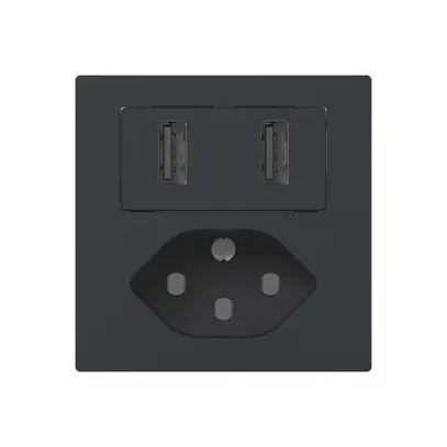 Prise de charge USB+T13 SIDUS E 240V max.2400mA anthracite 