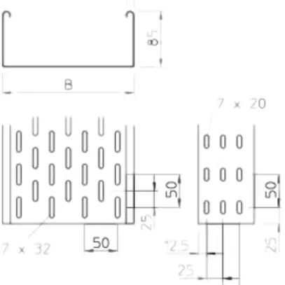 Canale portacavi MKS 85×300mm L=3m zincato 