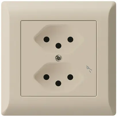 Prise ENC kallysto.line 2×T13/1 beige avec sécurité enfants 