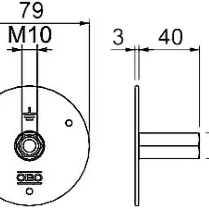 Punto fisso di terra Bettermann 205 DG V4A, M10/12, Ø80×40mm 