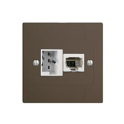 Boîte de raccordement ENC 1×TT,1×RJ45/u 4P EDIZIOdue ITplus ITM coffee 