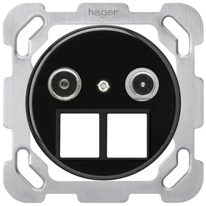 Presa multimedia INC basico TV-R mont.B 14dB 2GHz nero 