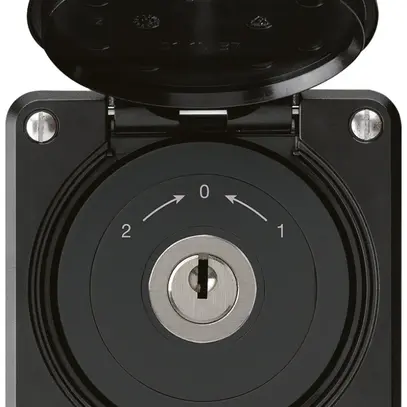 Contatto rotativo a chiave INC robusto IP55 nero con coperchio invertitore 