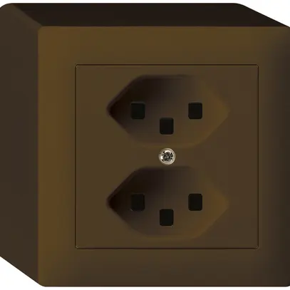 Prise AP kallysto 2×T23 brun bornes enfichables 