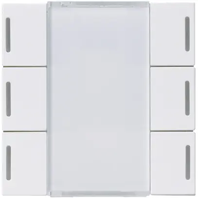 Face poussoir Hager basico KNX sextuple LED blanc 45×45mm 