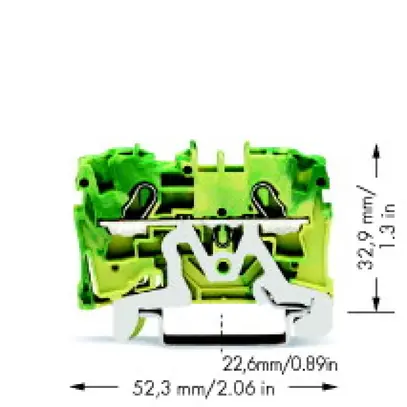 Borne de passage WAGO TOPJOB S 4mm² 2L vert/jaune série 2004 