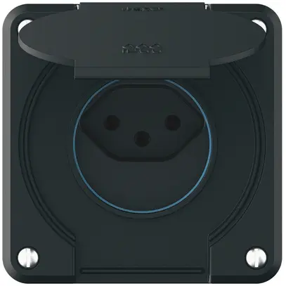 Prise robusto 1×type 13 IP55 noir 