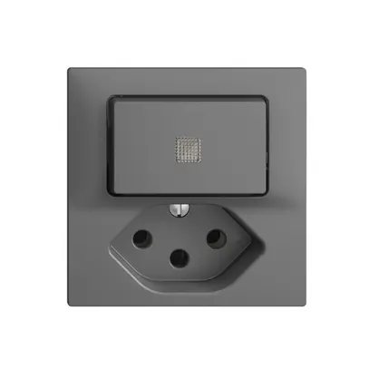 Combinaison lum.A-R/1L+T13 EDIZIOdue gris foncé, avec lent. LED jaune 