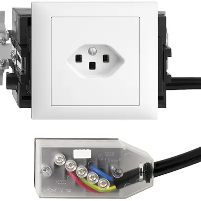 EB-Steckdose EDIZIOdue T23 L1 weiss 49…69mm Snap für Technofil 