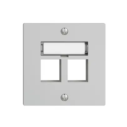 Kit de montage EDIZIOdue F, sortie droite, pour 2×Keystone, gris clair 