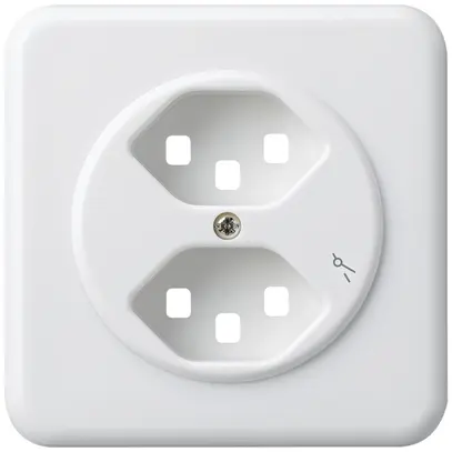 Kit frontal ENC pour prise Hager basico 2×type 23 1×S G blanc 