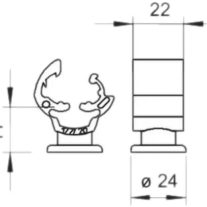 Support fils Bettermann 177 20 M8 20mm polyamide, gris 