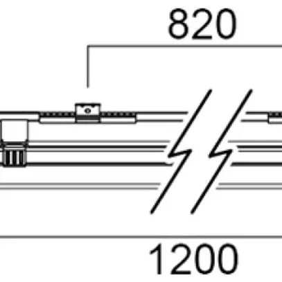 Lampada p.loc.um.LED Sylvania RESISTO 1200 36W 5050lm 840 IP66 1200mm grigio 