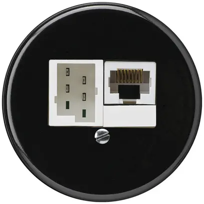 Einsatz zu UP-Dose basico 1×RJ45u+1×TT83 schwarz 