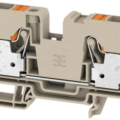Morsetto passante Weidmüller A2C PUSH IN 2×10mm² TS35 beige 