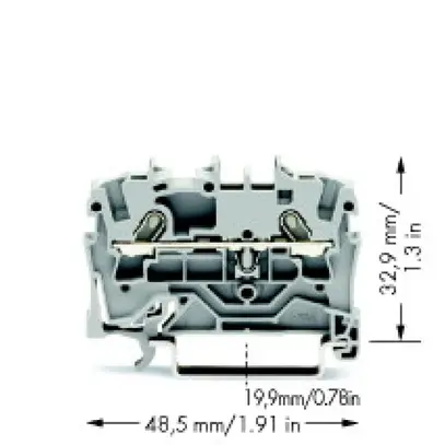 Morsetto di passaggio WAGO Top Job-S 1.5mm² 2L grigio serie 2001 