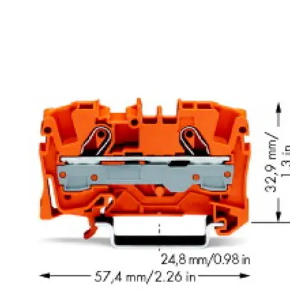 Borne de passage WAGO TopJob-S 6mm² 2L orange série 2006 