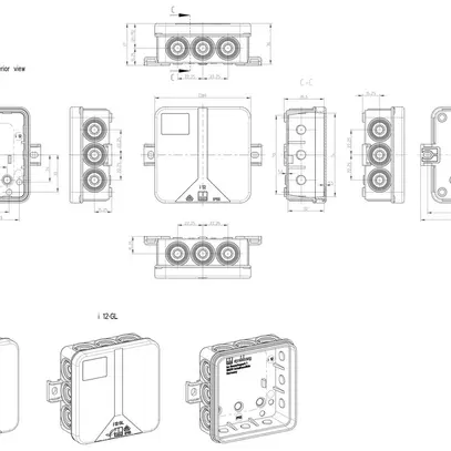 Boîte de dérivation AP Günther Spelsberg i 12-L GL 85×85×37mm IP55 gris clair 