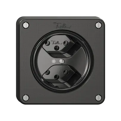 Prise NEVO, 2×T13, a.LED, noir 